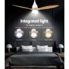 52” Ceiling Fan LED Light Remote Control Wooden Blades Timer 1300mm