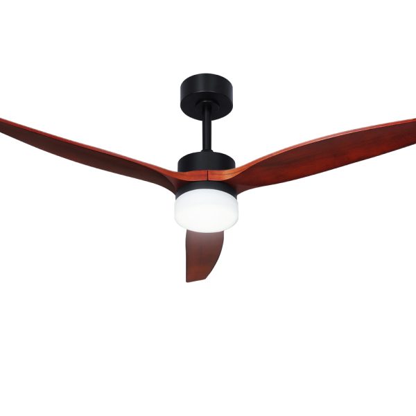 52” Ceiling Fan LED Light Remote Control Wooden Blades Dark Wood Fans