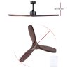52” Ceiling Fan With Remote Control Fans 3 Wooden Blades Timer 1300mm
