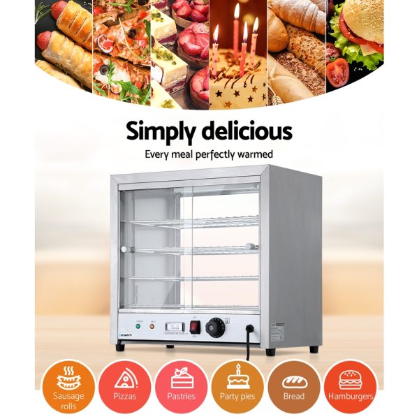Commercial Food Warmer Pie Hot Display Showcase Cabinet Stainless Steel
