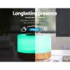 Aroma Diffuser Aromatherapy LED Night Light Air Humidifier Purifier Round Light Wood Grain 500ml Remote Control