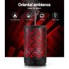 Aroma Diffuser Aromatherapy Essential Oils Metal Cover Ultrasonic Cool Mist 100ml Remote Control Black