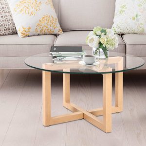 Coffee Table Round 80CM Tempered Glass