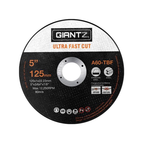 Giantz 100-Piece Cutting Discs 5″ 125mm Angle Grinder Thin Cut Off Wheel Metal