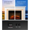 2000W Electric Fireplace Mantle Portable Fire Log Wood Heater 3D Flame Effect White