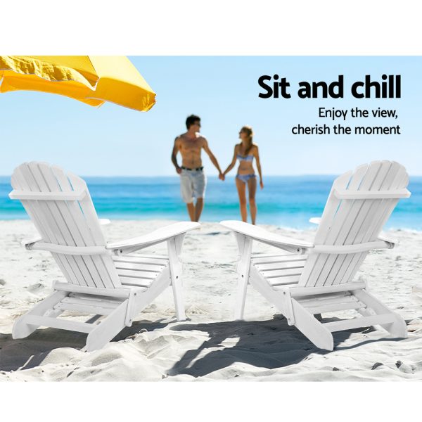 Set of 2 Outdoor Sun Lounge Chairs Patio Furniture Lounger Beach Chair Adirondack