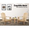 Outdoor Sun Lounge Beach Chairs Table Setting Wooden Adirondack Patio Natural Wood Chair