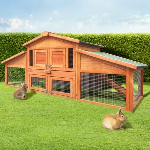 Chicken Coop Rabbit Hutch 169cm x 52cm x 72cm Large House Outdoor Wooden Run Cage