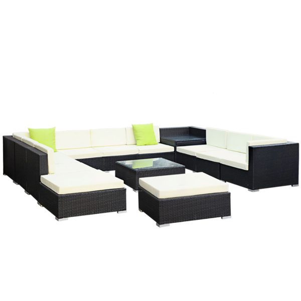 13PC Outdoor Furniture Sofa Set Wicker Garden Patio Lounge