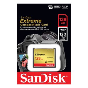 SanDisk 128GB Extreme CompactFlash Card with (write) 85MB/s and (Read)120MB/s - SDCFXSB-128G