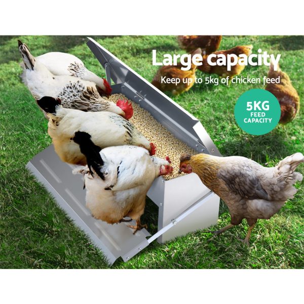 Auto Chicken Feeder Automatic Chook Poultry Treadle Self Opening Coop