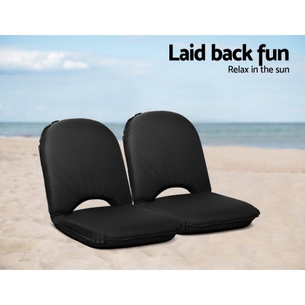 Foldable Beach Sun Picnic Seat – Black