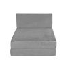 Folding Foam Mattress Portable Sofa Bed Lounge Chair Velvet Light Grey