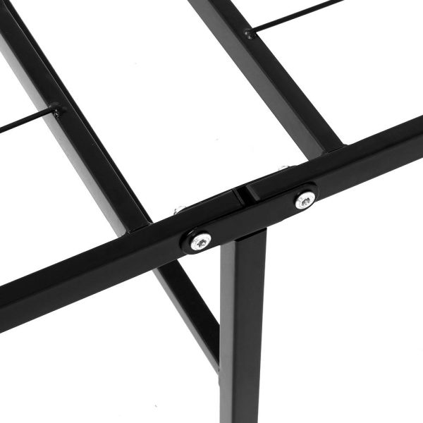 Foldable Double Metal Bed Frame – Black