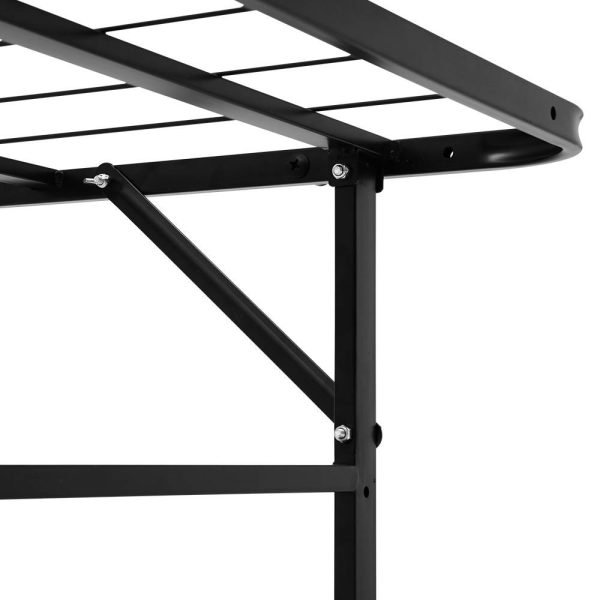 Foldable Queen Metal Bed Frame – Black
