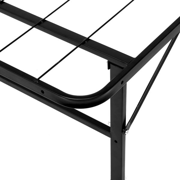 Foldable Single Metal Bed Frame – Black