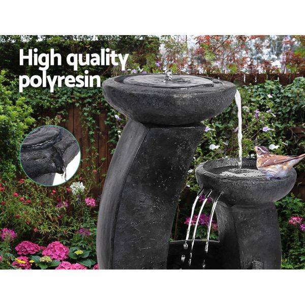 3 Tier Solar Powered Water Fountain with Light – Blue