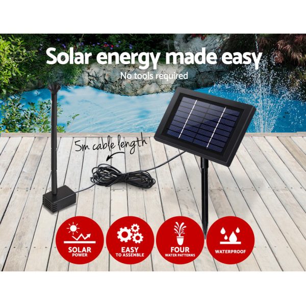 Solar Pond Pump Water Fountain Outdoor Powered Submersible Filter 4FT