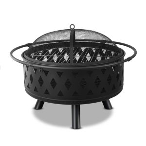 Fire Pit BBQ Charcoal Grill Ring Portable Outdoor Kitchen Fireplace 32″