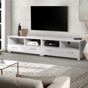 TV Stand Entertainment Unit with Drawers - White