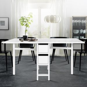Dining Table Rectangular Extendable White
