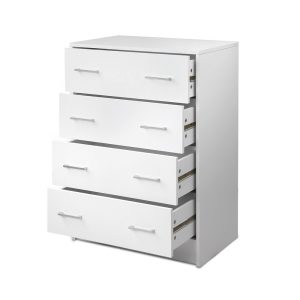 Tallboy 4 Drawers Storage Cabinet - White