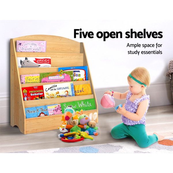 5 Tiers Kids Bookshelf Magazine Shelf Rack Organiser Bookcase Display