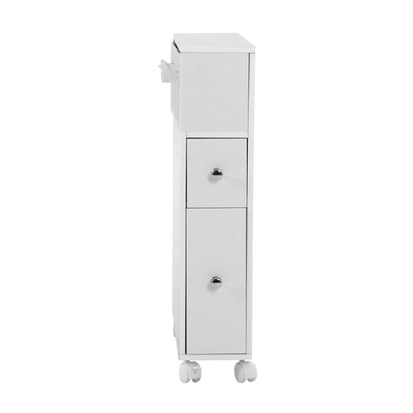 Bathroom Cabinet Toilet Storage Caddy Holder w/ Wheels