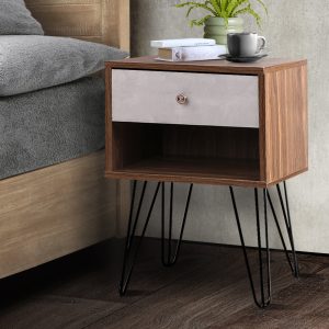 Bedside Table 1 Drawers with Shelf - LARS