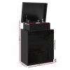 Bedside Tables Side Table 3 Drawers RGB LED High Gloss Nightstand Black