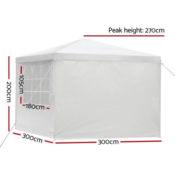 Gazebo 3×3 Outdoor Marquee Gazebos Wedding Party Camping Tent 4 Wall Panels