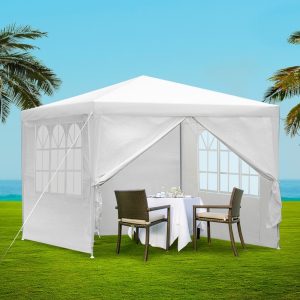 Gazebo 3x3m Marquee Wedding Party Tent Outdoor Camping Side Wall Canopy Window Panel White