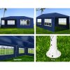 Instahut Gazebo 3×6 Outdoor Marquee Gazebos Wedding Party Camping Tent 6 Wall Panels