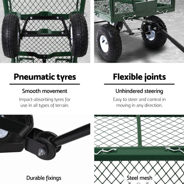Mesh Garden Steel Cart – Green