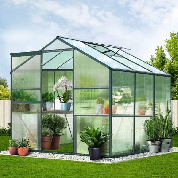 Greenfingers Greenhouse Aluminum Green House Garden Shed Polycarbonate 1.9×1.9M