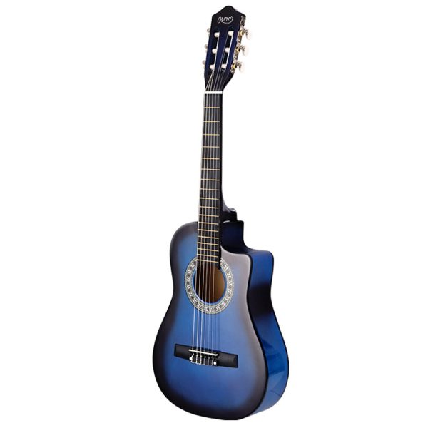 34″ Inch Guitar Classical Acoustic Cutaway Wooden Ideal Kids Gift Children 1/2 Size Blue