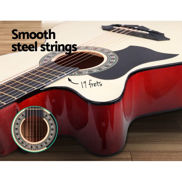 38 Inch Wooden Acoustic Guitar Left handed – Natural Wood