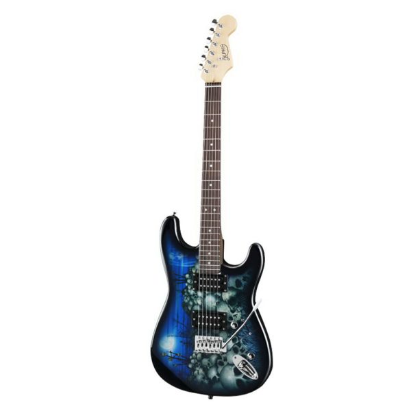 Electric Guitar And AMP Music String Instrument Rock Blue Carry Bag Steel String