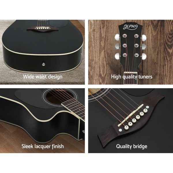 41″ Inch Electric Acoustic Guitar Wooden Classical Full Size EQ Bass Black