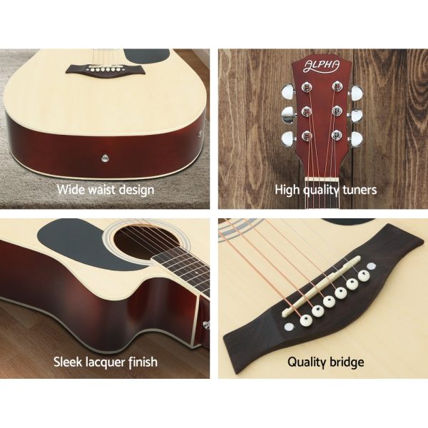 41″ Inch Electric Acoustic Guitar Wooden Classical with Pickup Capo Tuner Bass Natural