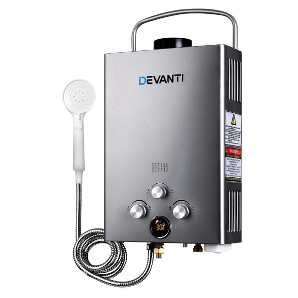 Outdoor Gas Hot Water Heater Portable Camping Shower 12V Pump Grey