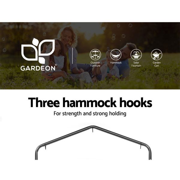 Gardeon Outdoor Hammock Chair with Stand Hanging Hammock with Pillow Cream