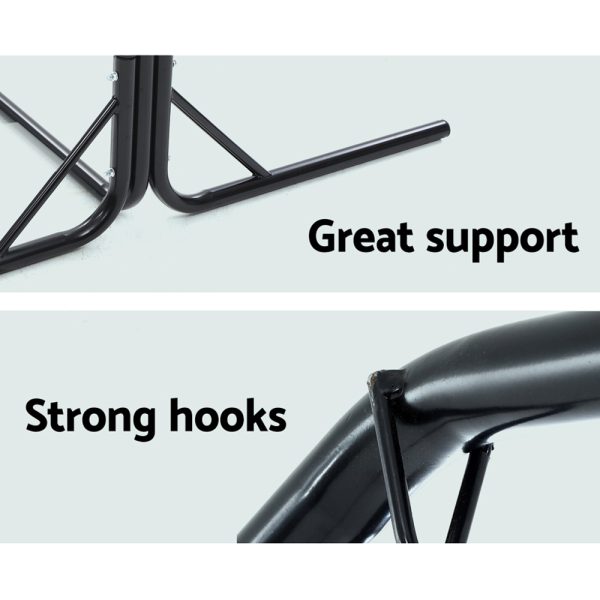 Double Hammock Chair Stand Steel Frame 2 Person Outdoor Heavy Duty 200KG