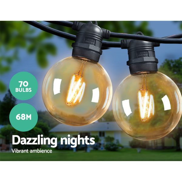 68m LED Festoon Lights Sting Lighting Kits Wedding Outdoor Party