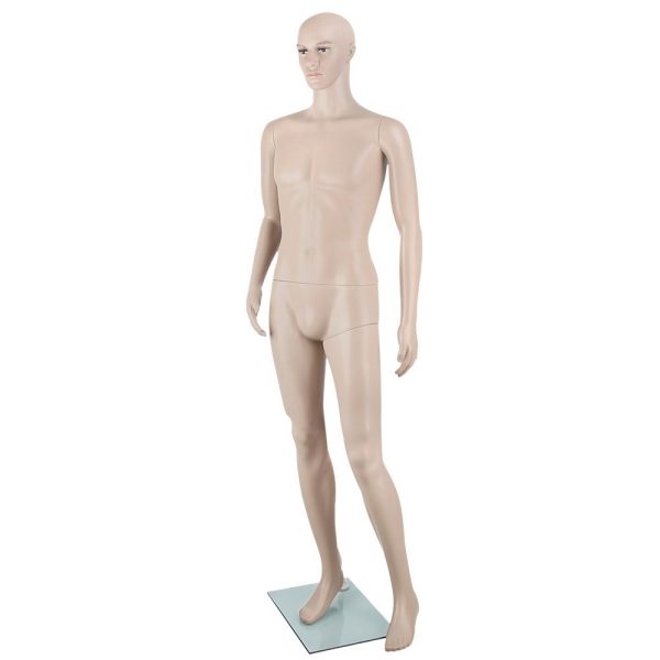 186cm Tall Full Body Male Mannequin – Skin Coloured