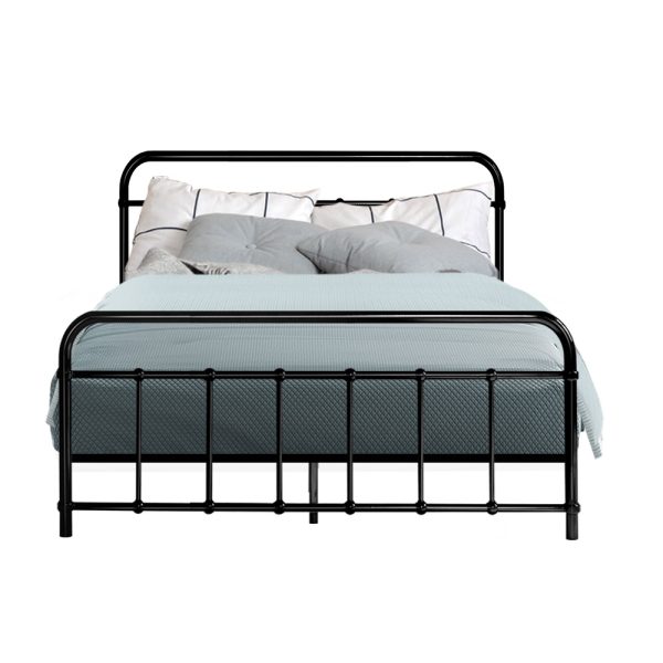LEO Metal Bed Frame – Double (Black)