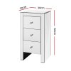 Artiss Mirrored Bedside table Drawers Furniture Mirror Glass Quenn Silver