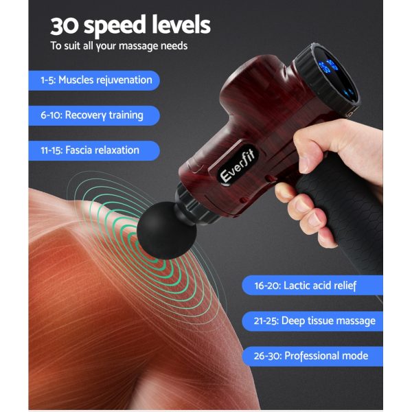 Massage Gun 6 Heads Electric Massager LCD Vibration Percussion Relief