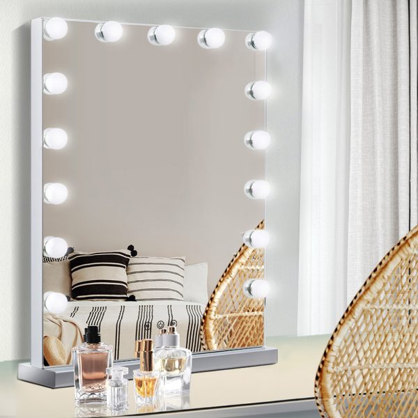 Hollywood Makeup Mirror With Light 15 LED Bulbs Lighted Frameless