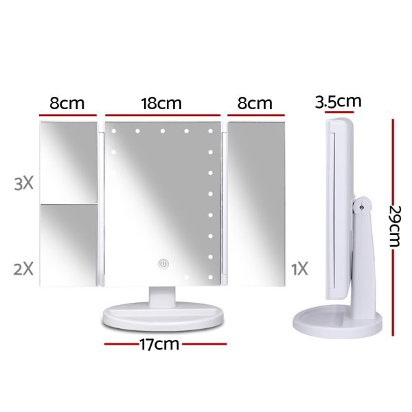 LED  Tri-Fold Make Up Mirror